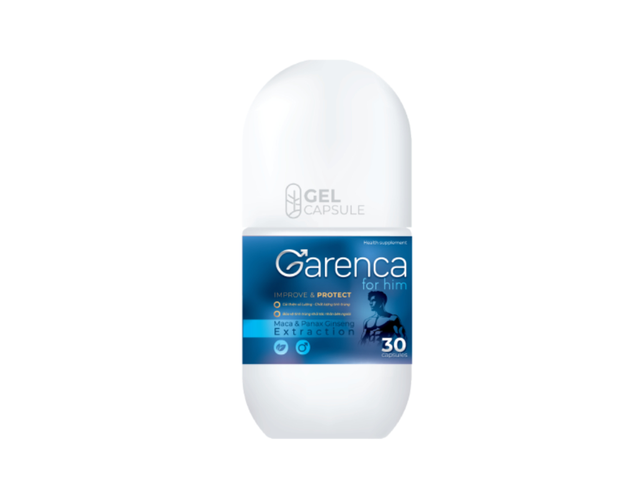 Thực phẩm bảo vệ sức khỏe Garenca for him cải thiện số lượng và chất lượng tinh trùng (Lọ 30 viên)
