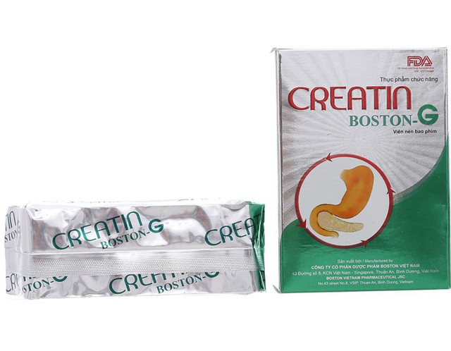 Viên uống Creatin Boston - G Giảm đầy hơi, hỗ trợ tiêu hóa (Hộp 10 vỉ x 10 viên) 