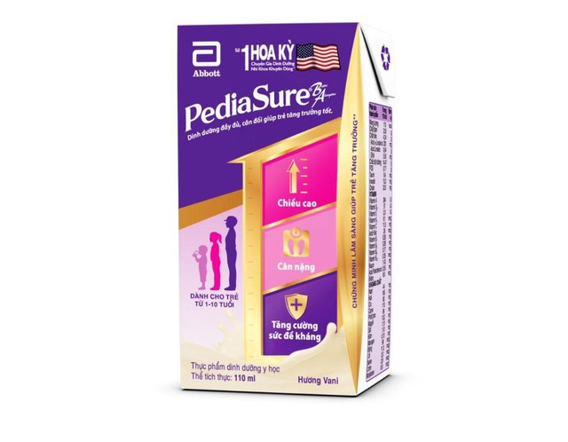 Sữa pha sẵn cho bé PediaSure ít ngọt hương vani (Chai 110ml)