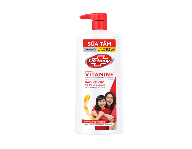 Sữa tắm Lifebuoy Bảo vệ vượt trội hỗ trợ đề kháng da tự nhiên (Chai 800g)