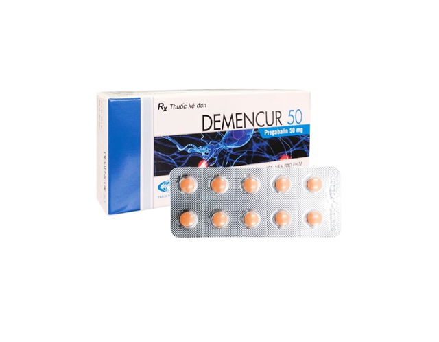 Thuốc Demencur 50 điều trị đau thần kinh và động kinh (Hộp 3 vỉ x 10 viên)