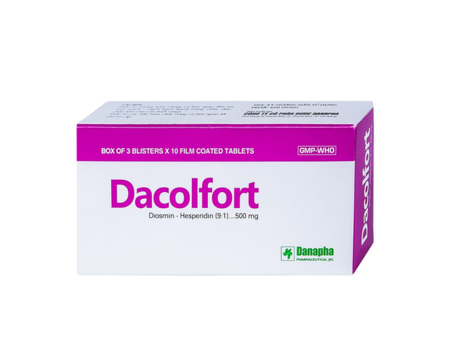 Thuốc Dacolfort 500mg điều trị các triệu chứng suy tĩnh mạch, mạch bạch huyết (Hộp 3 vỉ x 10 viên)