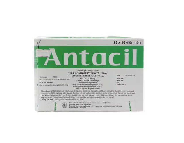 Thuốc Antacil điều trị viêm loét dạ dày tá tràng (Hộp 25 vỉ x 10 viên nén)