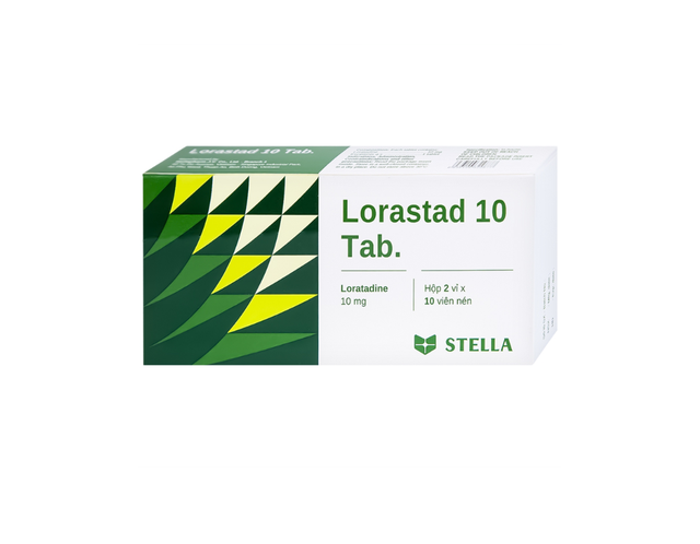 Thuốc Lorastad 10mg điều trị viêm mũi dị ứng, hắt hơi, sổ mũi, viêm kết mạc dị ứng (Hộp 10 vỉ x 10 viên)