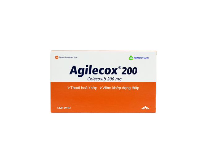 Thuốc Agilecox 200 Agimexpharm điều trị thoái hoá khớp, viêm khớp dạng thấp (4 vỉ x 10 viên)