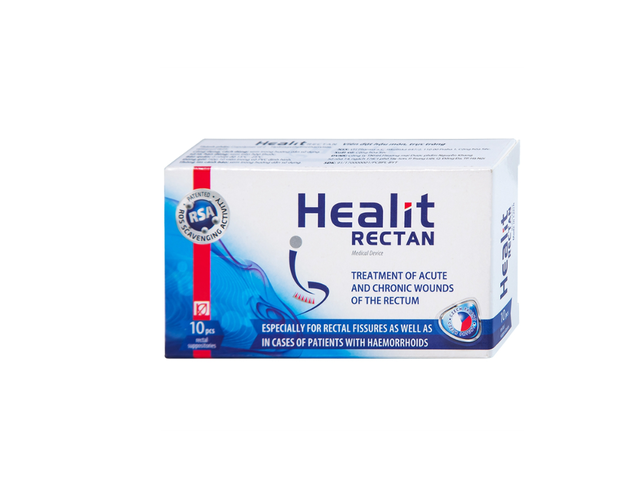 Viên đạn đặt hậu môn, trực tràng Healit Rectan VHPharma thúc đẩy nhanh quá trình lành vết thương (Hộp 10 viên)
