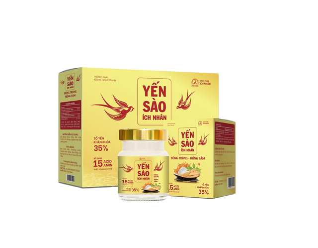 Yến sào Ích Nhân Đông Trùng Hồng Sâm 70ml tăng sức đề kháng (Hộp 6 lọ)