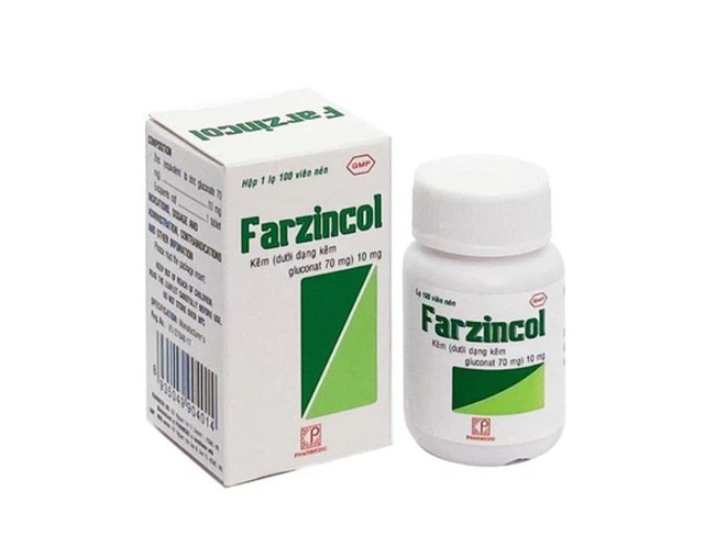 Thuốc Farzincol 10mg điều trị thiếu kẽm (Lọ 100 viên)
