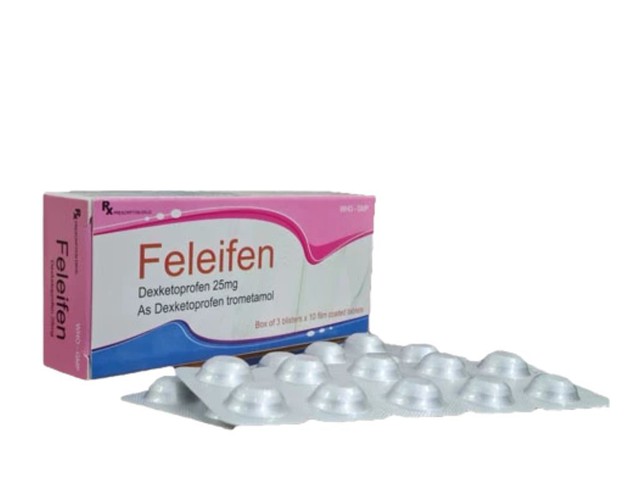 Thuốc Feleifen 25mg giảm đau, chống viêm (Hộp 3 vỉ x 10 viên) 