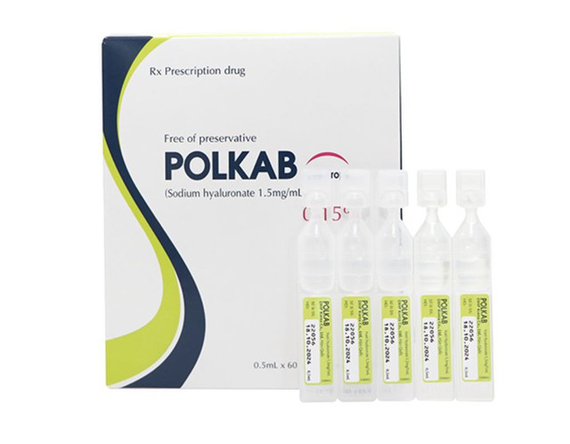Thuốc Polkab Eye Drops 0.15% 0.5ml giảm khô mắt, mỏi mắt Hộp 60 ống