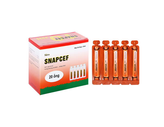 Siro Snapcef 16mg/10ml Hải Dương bổ sung kẽm, tăng cường sức đề kháng (20 ống x 10ml)