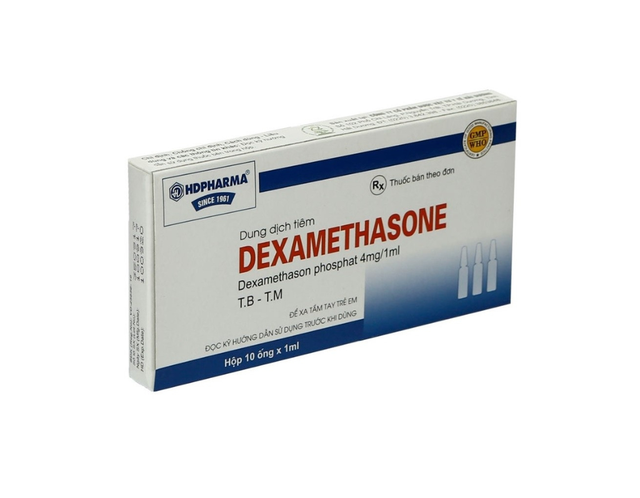 Thuốc tiêm Dexamethasone 4mg/1ml điều trị trạng thái hen, bệnh dị ứng nặng (Hộp 10 ống 1ml)
