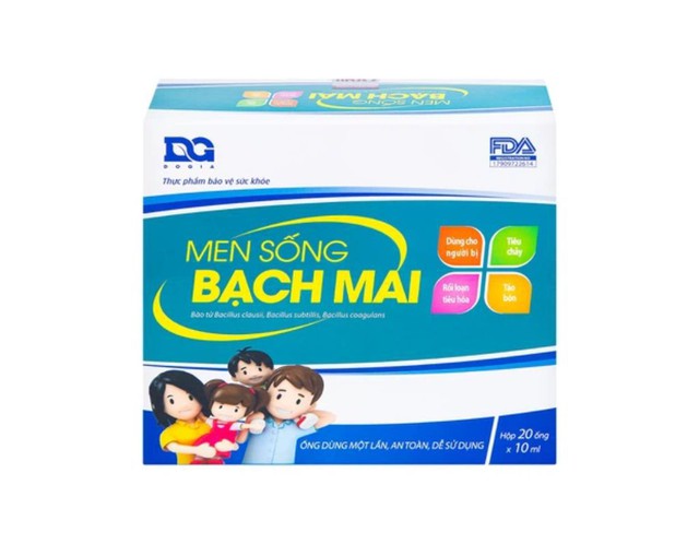 Men sống Bạch Mai bổ sung lợi khuẩn đường tiêu hóa và kẽm, tăng cường tiêu hóa (20 ống * 10ml)