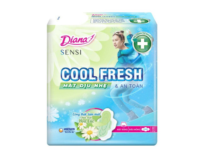 Băng vệ sinh Diana Sensi Cool Fresh Mát dịu nhẹ chống tràn (Gói 8 miếng)