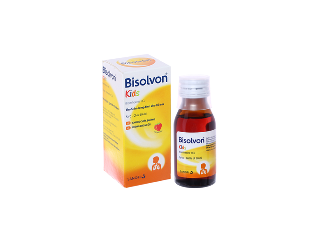 Siro Bisolvon Kids làm loãng đờm trong các bệnh phế quản phổi cấp và mạn tính (Chai 60ml)