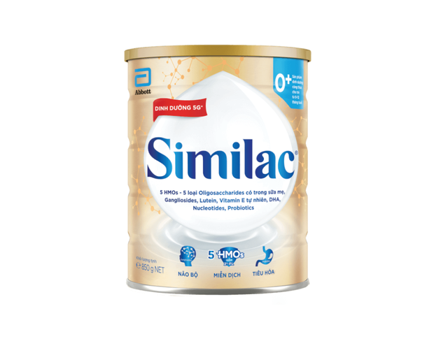Sữa Similac 5G 0+ 850g (Từ 0-12 tháng tuổi) hỗ trợ miễn dịch và trí tuệ của trẻ