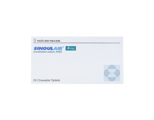 Thuốc Singulair 4mg điều trị hen phế quản mạn tính (Hộp 2 vỉ x 14 viên nén)