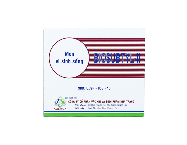 Men vi sinh sống Biosubtyl-II điều trị tiêu chảy, viêm ruột, rối loạn tiêu hóa (Hộp 50 gói)