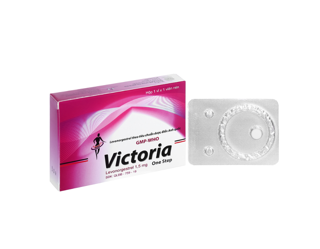Thuốc Victoria One Step 1,5mg dùng tránh thai khẩn cấp trong vòng 72 giờ sau giao hợp (Hộp 1 viên)