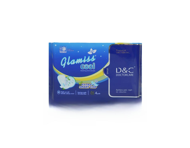 Băng vệ sinh Glamiss Cool Extra ban đêm chống tràn 33.5cm (Gói 4 miếng)