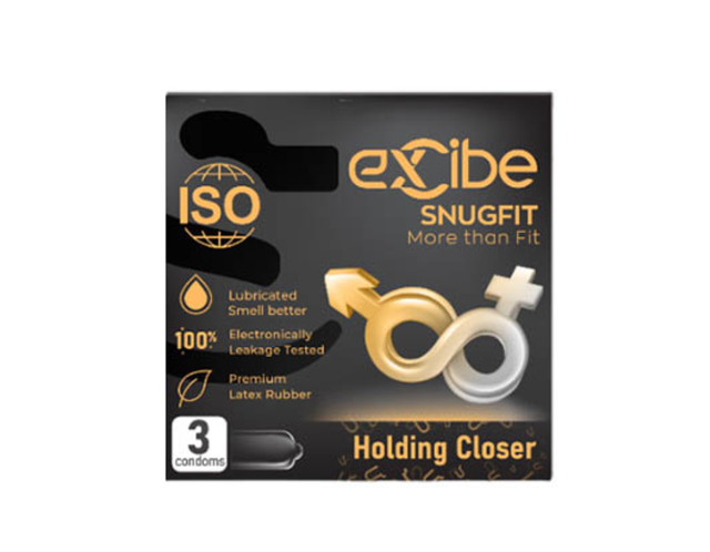 Bao cao su Excibe Snugfit giảm nguy cơ mang thai ngoài ý muốn (Hộp 3 chiếc)