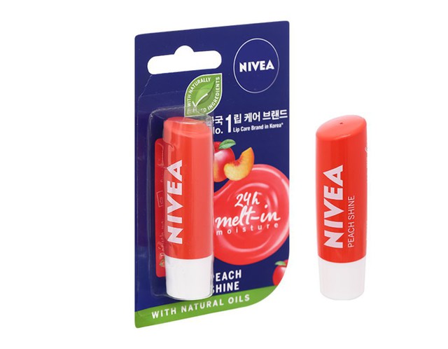 Son dưỡng ẩm chuyên sâu Nivea Peach Shine không thâm môi, không chứa chì (Thỏi 4.8g)