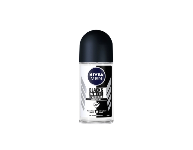 Lăn ngăn mùi Nivea men black white invisible original giảm hình thành vết ổ vàng trên áo (Lọ 50ml)