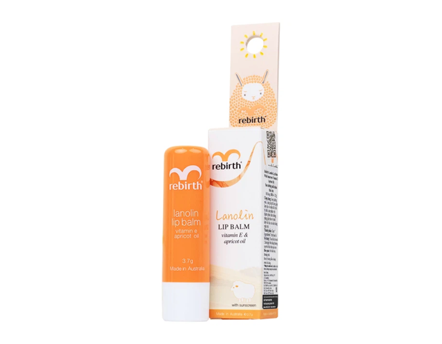 Son dưỡng môi nhau thai cừu Rebirth Lanolin Lip Balm RB14 cung cấp độ ẩm cho đôi môi khô (Tuýp 3,7g)