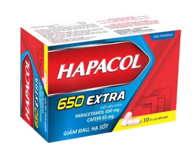 Thuốc Hapacol 650 Extra Tab điều trị đau đầu, đau nửa đầu, đau họng (10 vỉ * 10 viên)