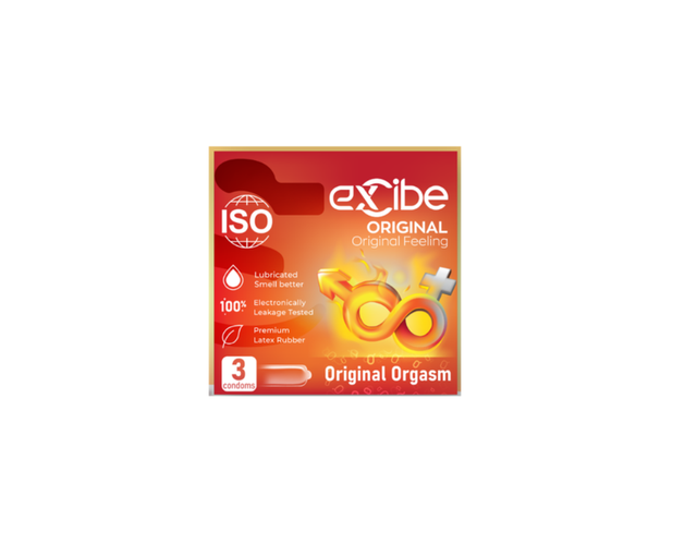 Bao cao su Excibe Original giảm nguy cơ mang thai ngoài ý muốn (Hộp 3 chiếc)
