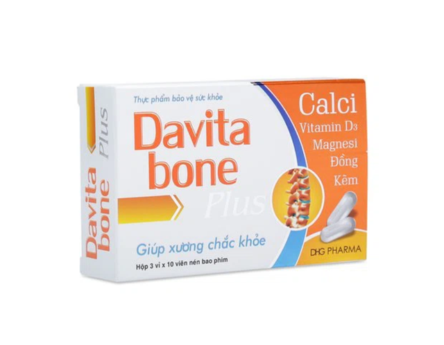 Viên uống Davita Bone Plus giúp xương chắc khỏe (Hộp 3 vỉ x 10 viên)    
