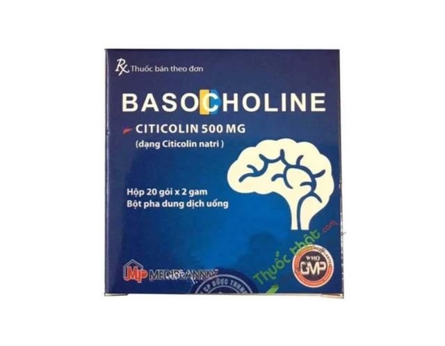 Thuốc Basocholine 500mg điều trị các rối loạn trí nhớ và hành vi (Hộp 20 gói)