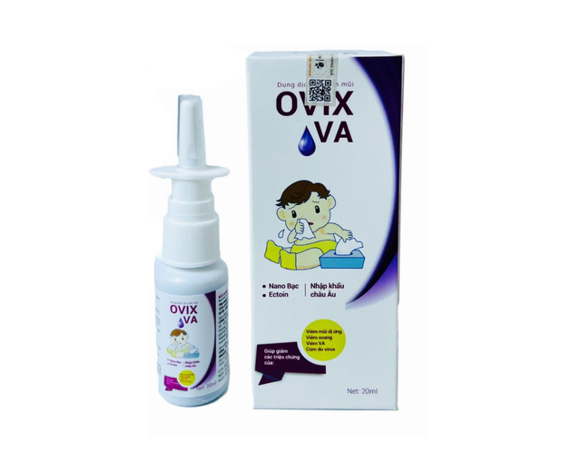Dung dịch xịt mũi Ovix VA làm sạch khoang mũi, giảm sổ mũi, ngạt mũi (Hộp 1 chai 20ml)