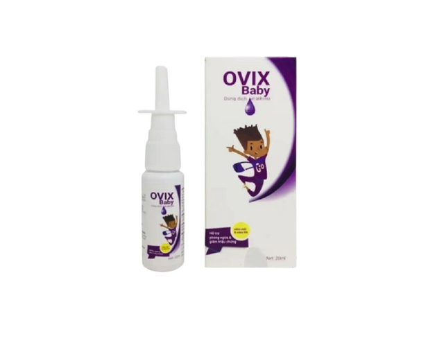 Dung dịch xịt mũi Ovix Baby hỗ trợ viêm mũi, viêm xoang, viêm mũi dị ứng, viêm VA (Hộp 1 chai 20ml)