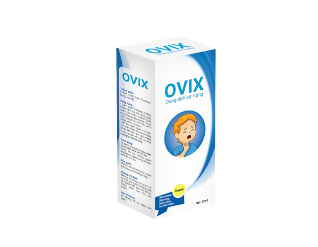 Dung dịch xịt họng Ovix Spray làm sạch khoang miệng họng, làm dịu cổ họng (Hộp 1 lọ 20ml)