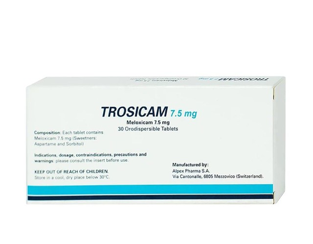 Thuốc Trosicam 7.5mg điều trị viêm đau xương khớp (Hộp 3 vỉ x 10 viên)