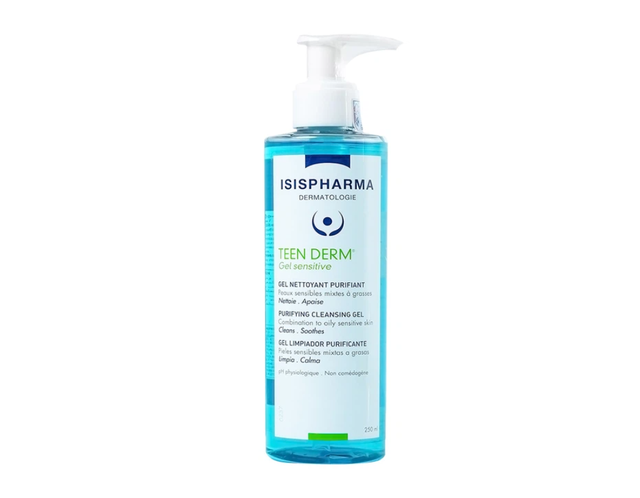 Gel rửa mặt Isis Pharma Teen Derm Gel Sensitive giảm nhờn, ngừa mụn cho da nhạy cảm (Chai 250ml)