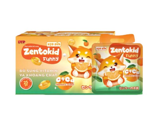 Kẹo sữa Zentokid Funny bổ sung vitamin và khoáng chất (Hộp 25 gói x 10 viên)