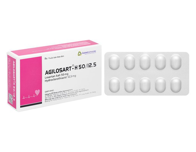 Thuốc Agilosart-H 50/12.5 Tab trị tăng huyết áp vô căn (3 vỉ * 10 viên)
