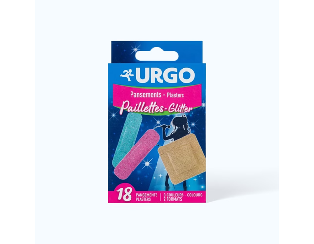 Băng cá nhân thời trang URGO Paillettes Glitters bảo vệ vết thương nhỏ 2 size (Hộp 18 miếng)