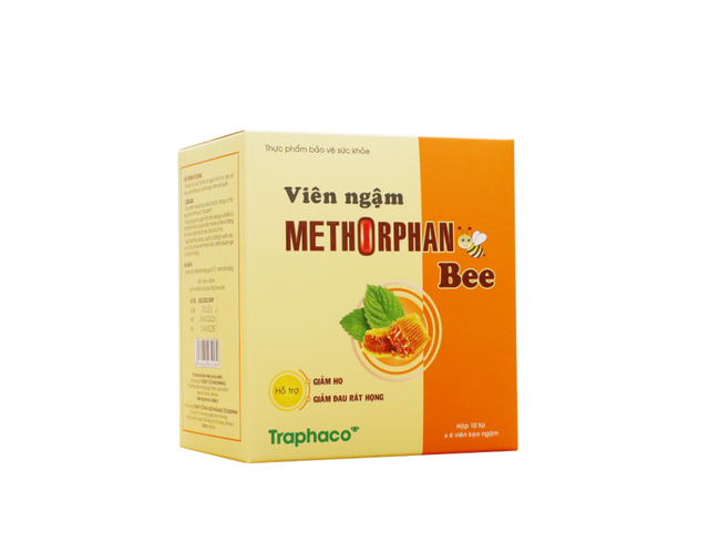Viên Ngậm Methorphan Bee hỗ trợ giảm ho, giảm đau rát họng (Hộp 6 túi x 10 viên)