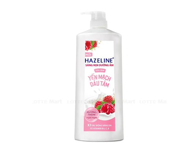 Sữa tắm Hazeline Yến Mạch Dâu Tằm dưỡng sáng da (995ml)
