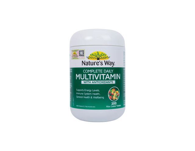 Vitamin Nature's Way Complete Daily Multivitamin bổ sung vitamin tăng cường sức khỏe (Hộp 200 viên)