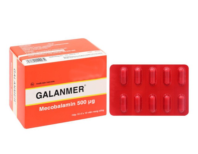 Thuốc Galanmer 500mcg trị thiếu máu, thiếu vitamin B12 (Hộp 10 vỉ x 10 viên)