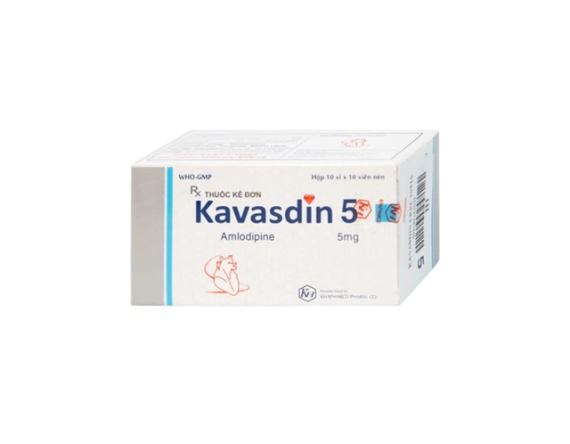 Thuốc Kavasdin 5 điều trị tăng huyết áp (Hộp 10 vỉ x 10 viên)         