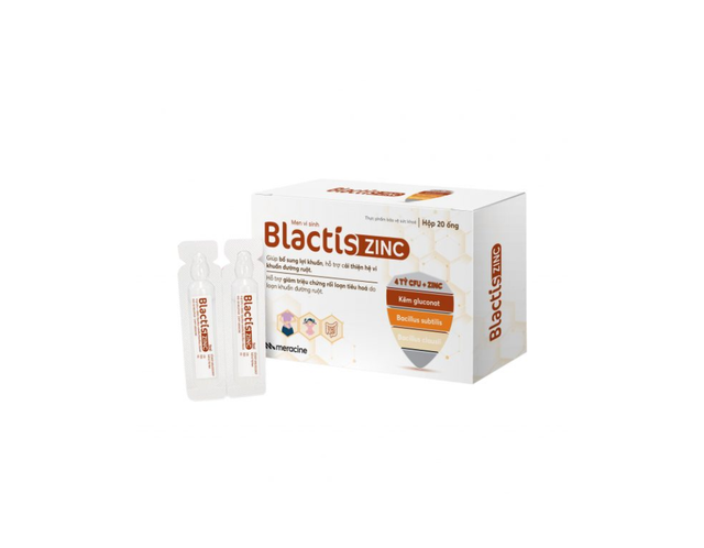 Men vi sinh Blactis ZinC Sol chứa 4 tỷ bào tử lợi khuẩn và kẽm cải thiện hệ vi sinh đường ruột ( Hộp 20 ống) 