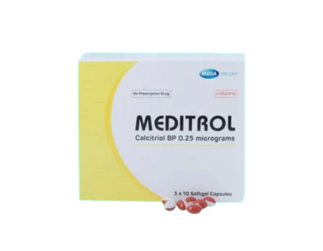 Thuốc Meditrol Cap 0.25mcg điều trị loãng xương, loạn dưỡng xương,...(Hộp 3 vỉ x 10 viên)