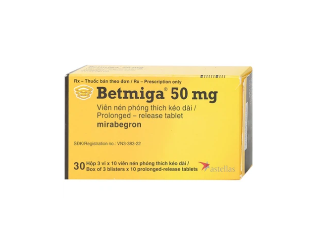 Thuốc Betmiga 50mg điều trị chứng tiểu gấp (Hộp 3 vỉ x 10 viên)