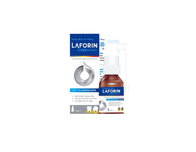 Thuốc xịt miệng Laforin CureSpray hỗ trợ phòng ngừa viêm nướu và vệ sinh răng miệng (Hộp 1 chai 30ml)