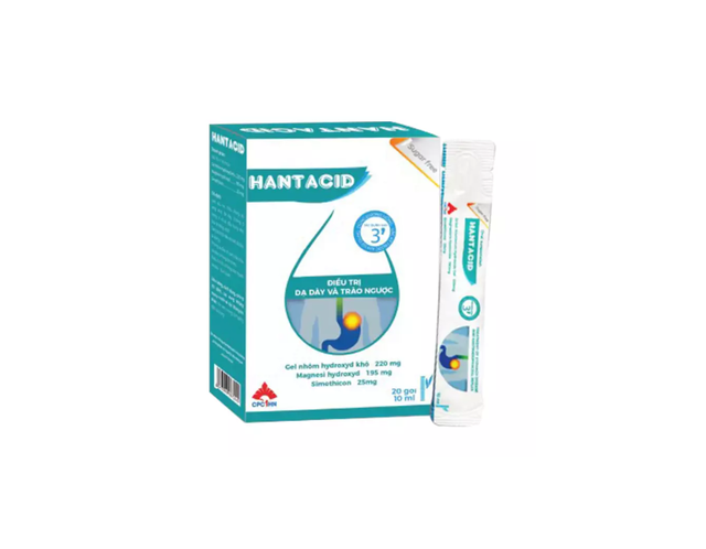 Thuốc Hantacid điều trị rối loạn tiêu hóa, điều trị triệu chứng của trào ngược dạ dày - thực quản (Hộp 20 gói x 10ml)